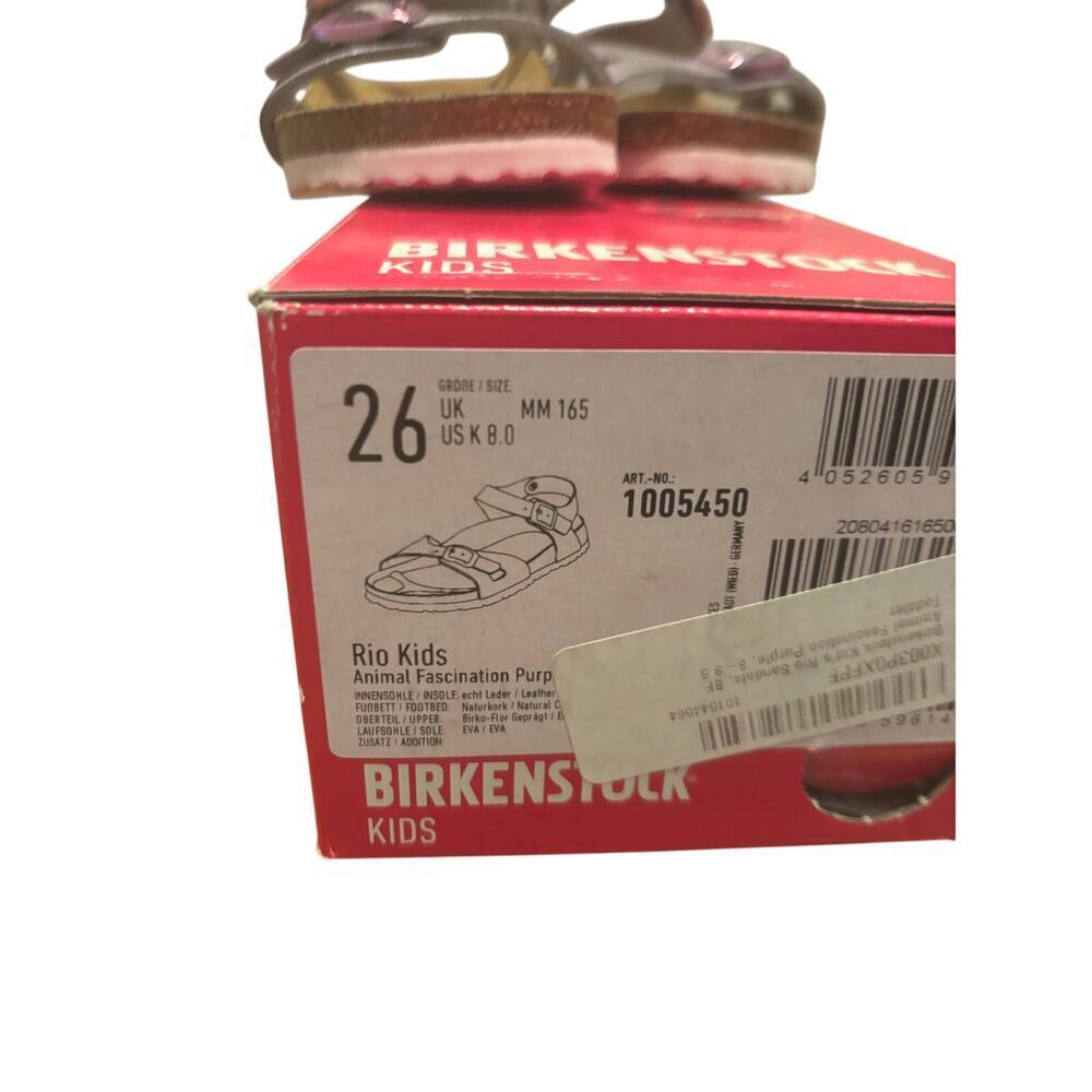 Birkenstock Rio Sandal Size 26 Toddler 8-8.5 in Purple Animal Fascination New! - Picture 3 of 6